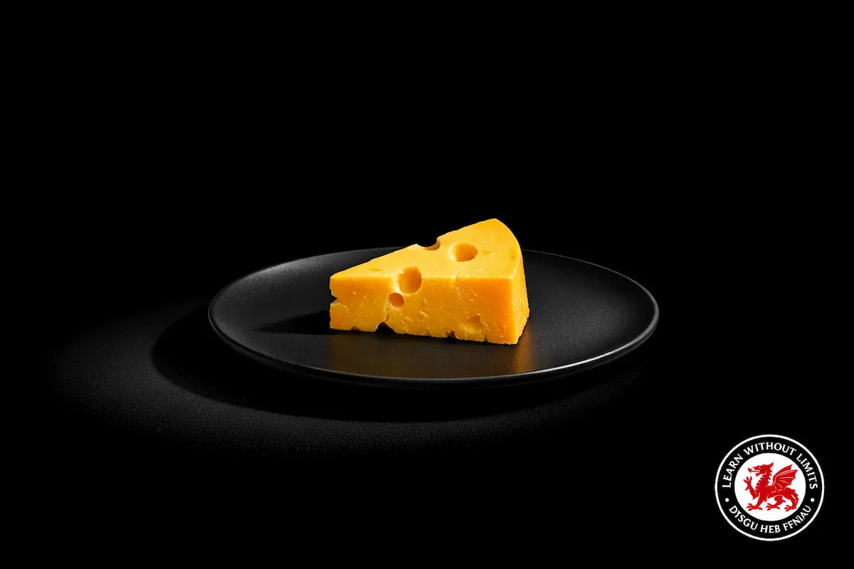 Piece of cheese on a plate symbolising temptation and manipulation